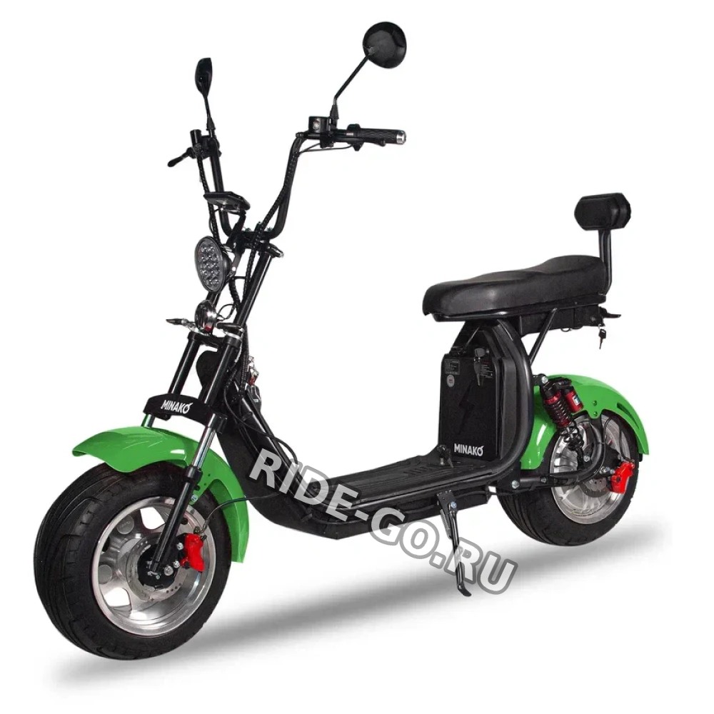 Электроскутер Minako Rex Citycoco 2000w двухколесный зеленый