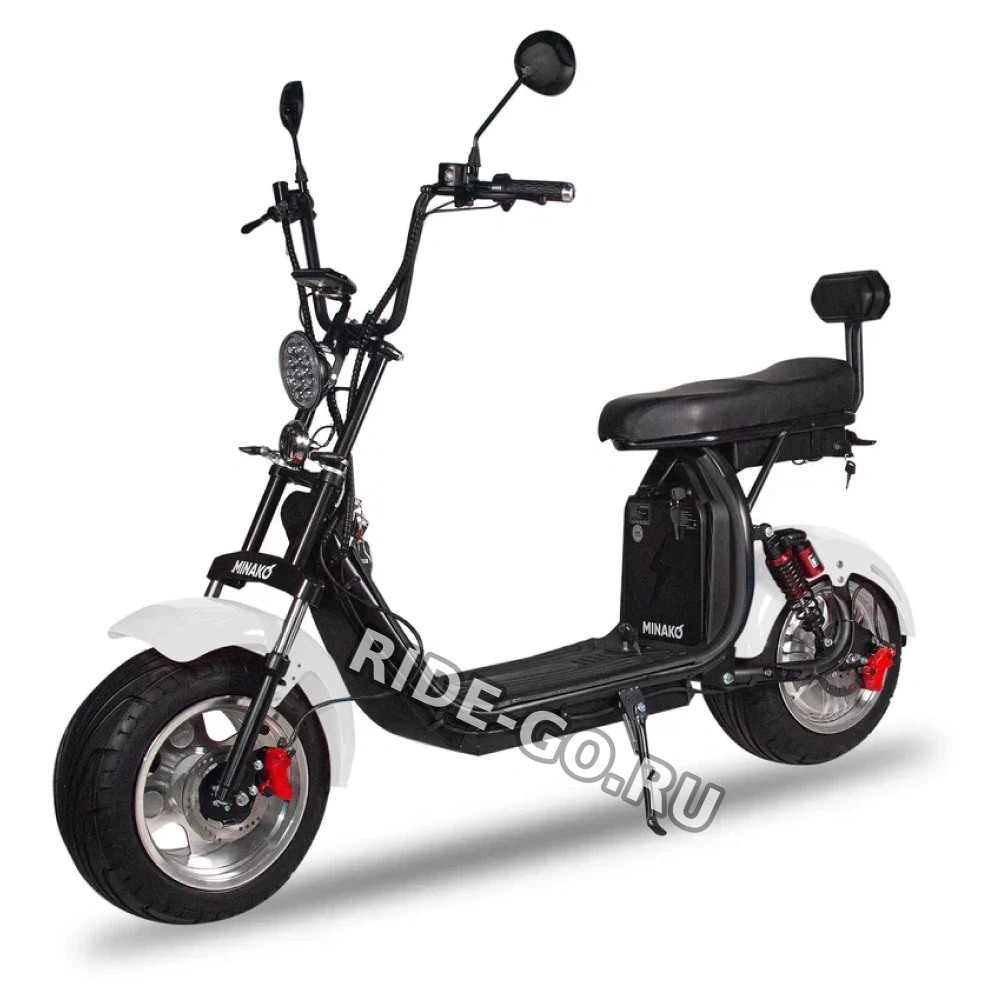 Электроскутер Minako Rex Citycoco 2000w двухколесный белый