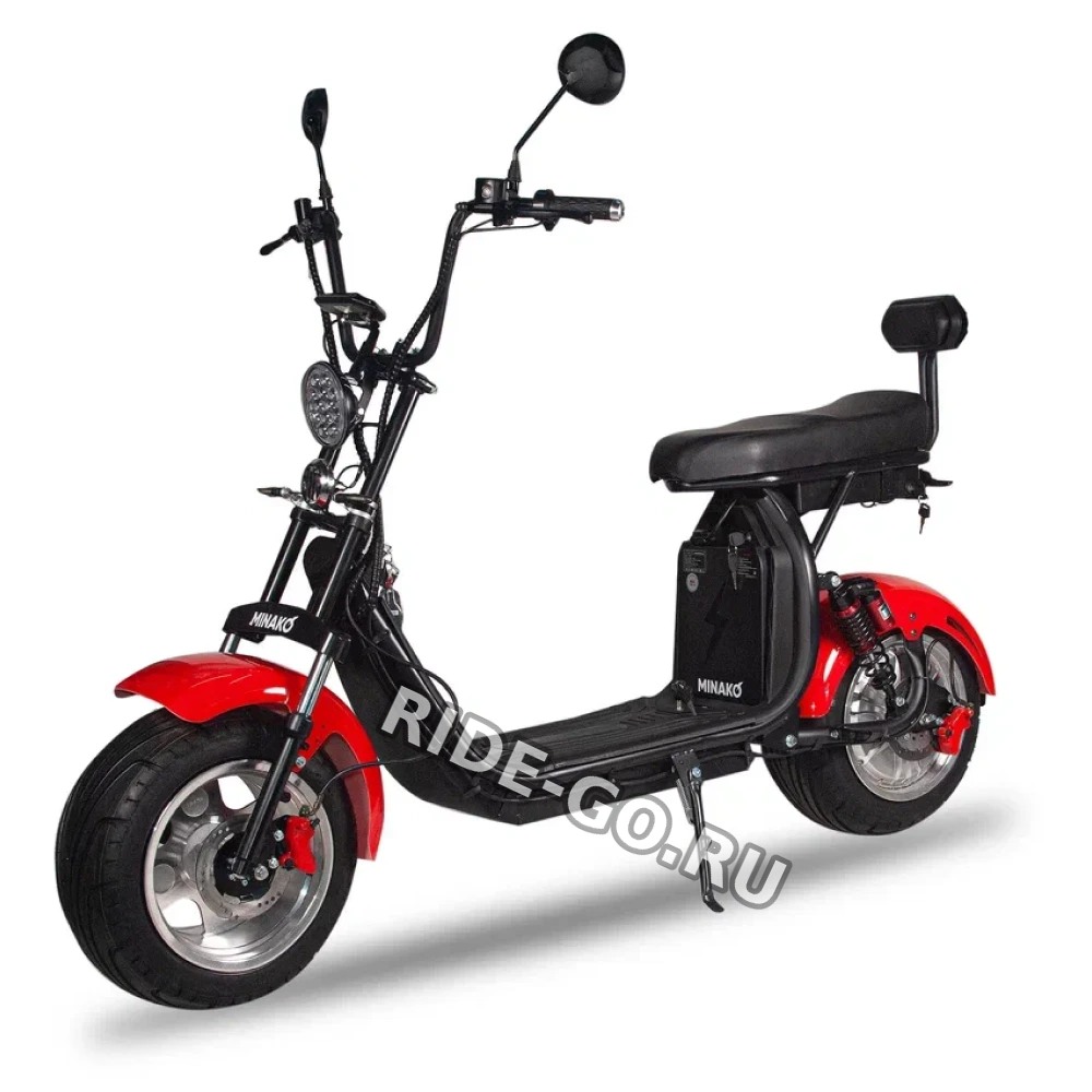 Электроскутер Minako Rex Citycoco 2000w двухколесный красный