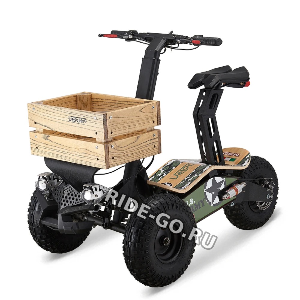 Электросамокат Velocifero MAD TRUCK CE 2000W (Army) с сиденьем