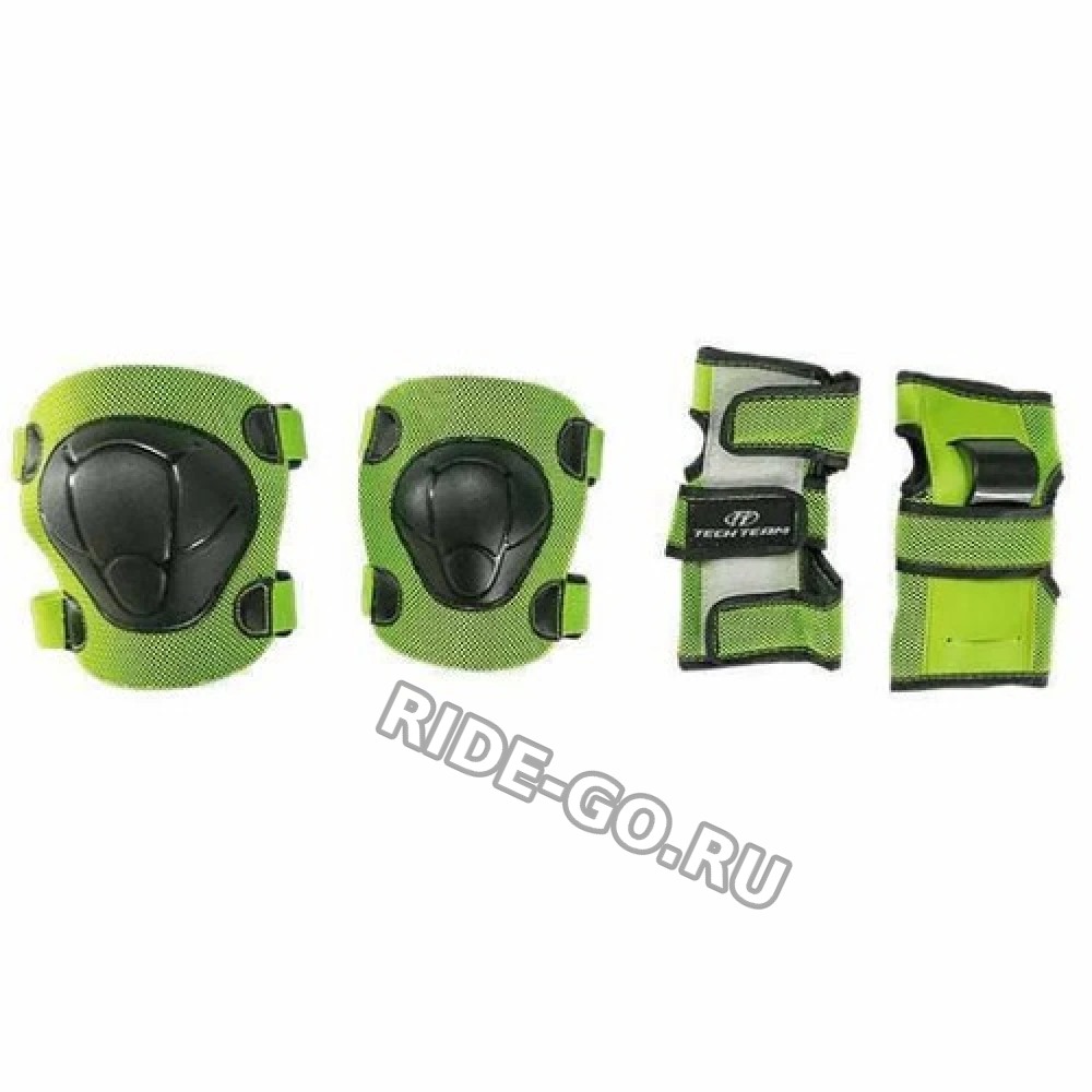 Набор защиты Tech Team Safety line 100, цвет зеленый (размер M)