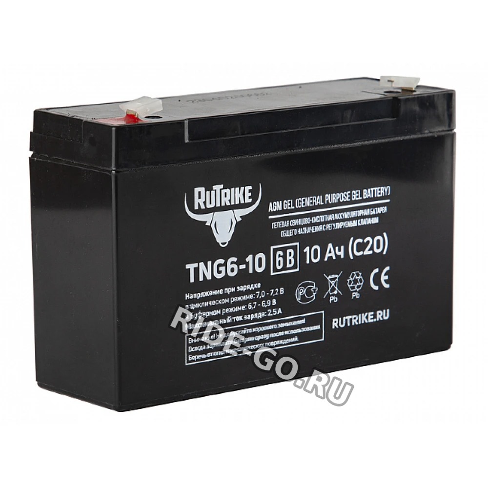 Тяговый аккумулятор RuTrike TNG6-10 (6V10A/H C20)