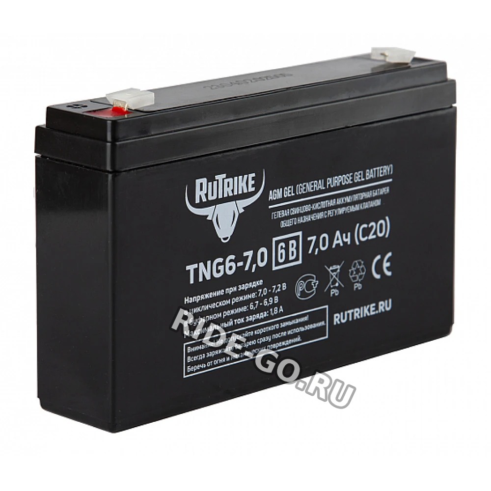 Тяговый аккумулятор RuTrike TNG6-7,0 (6V7,0A/H C20)