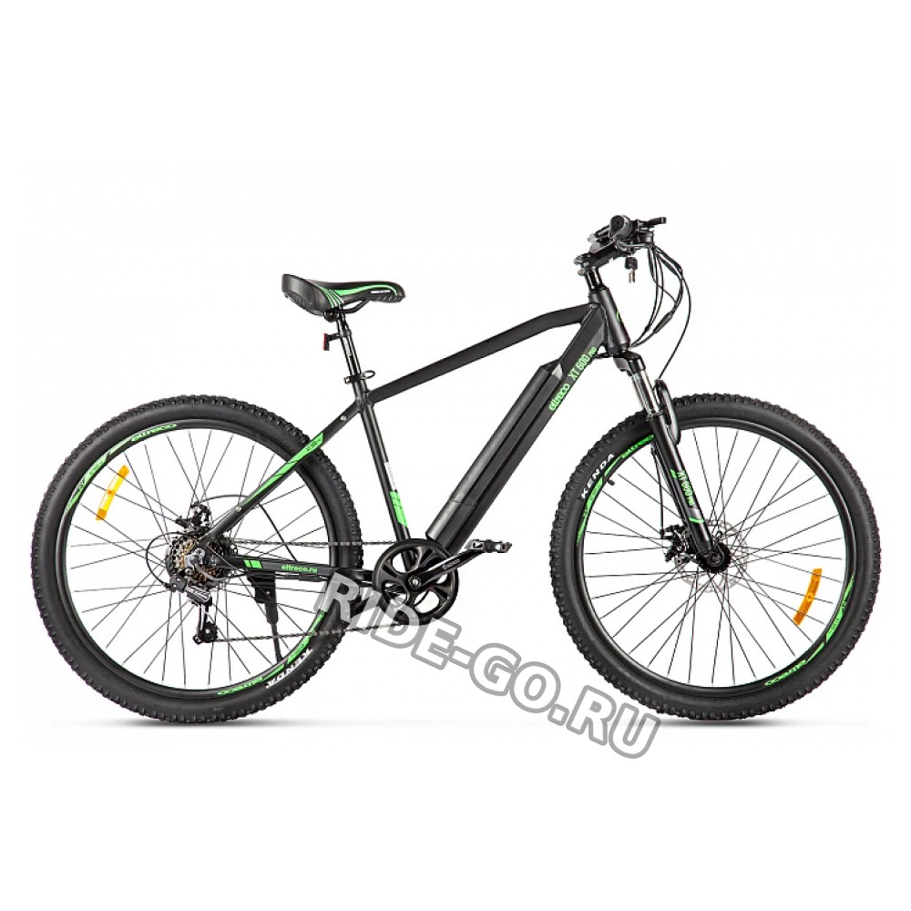 Электровелосипед Eltreco XT 600 Pro (черно-зеленый)