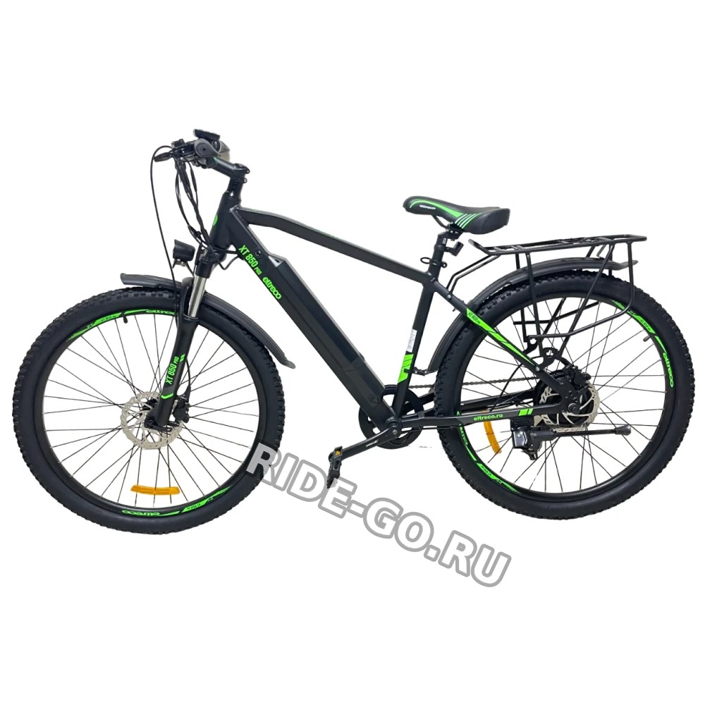 Электровелосипед Eltreco XT 850 pro (черно-зеленый)