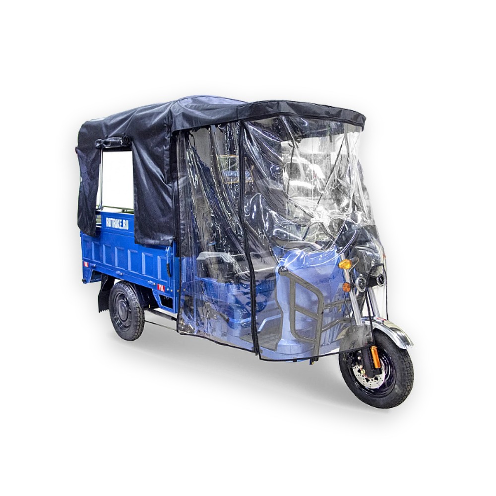 Тент защитный для грузового электротрицикла Rutrike 2000x1200 Титан с боковыми стенками