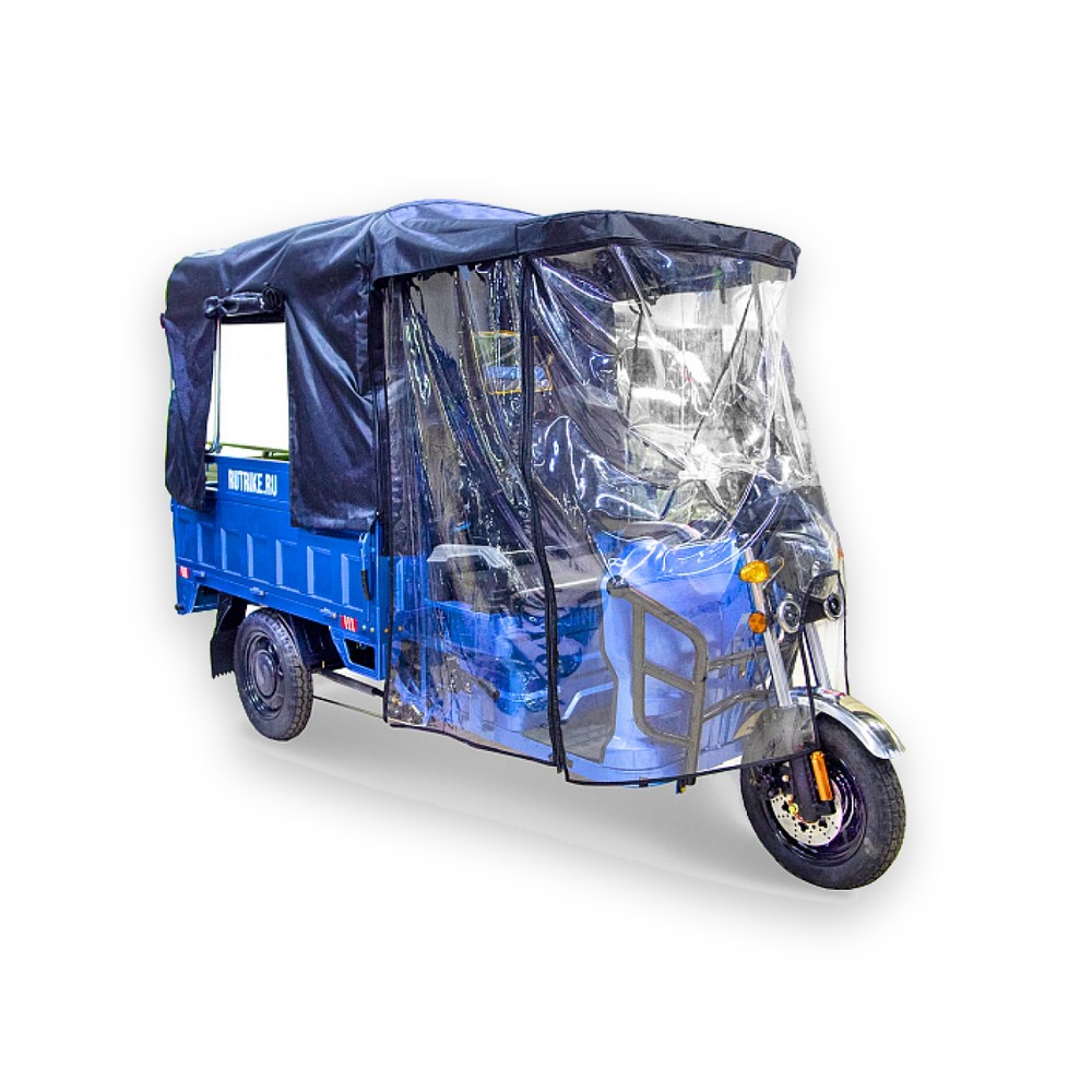 Тент защитный для грузового электротрицикла Rutrike 1800x1200 Титан с боковыми стенками