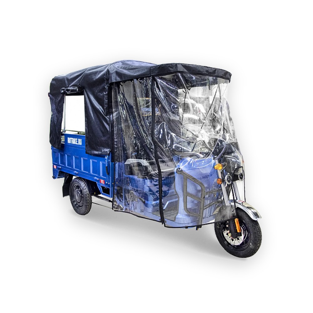 Тент защитный для грузового электротрицикла Rutrike 1500x1100 Титан с боковыми стенками