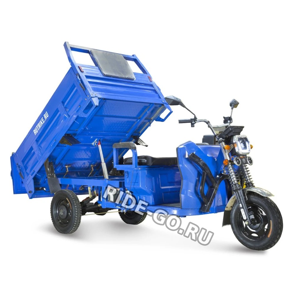 Грузовой электротрицикл Rutrike D5 1700 гидравлика (60V1200W) темно-синий матовый