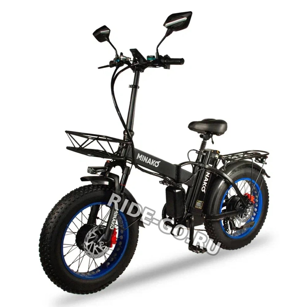 Электровелосипед Minako F10 Dual синий гидравлика
