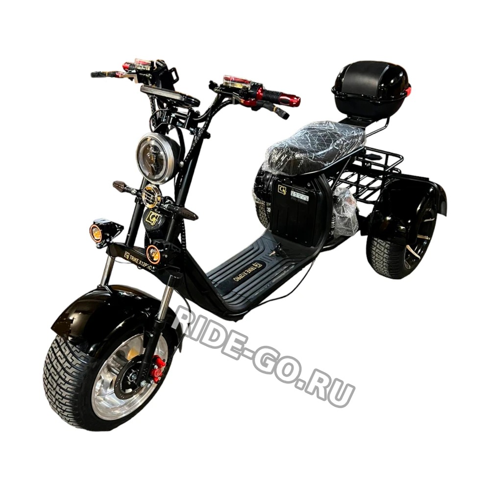 Электроскутер CITYCOCO GT X12 TRIKE Черный глянец