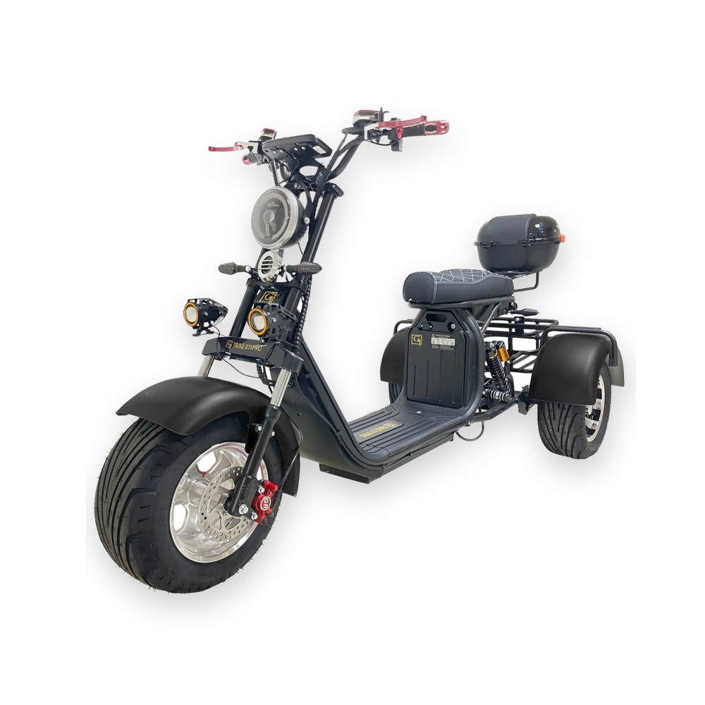 Электроскутер трехколесный CITYCOCO GT X11 PRO TRIKE 2024 Черный глянец