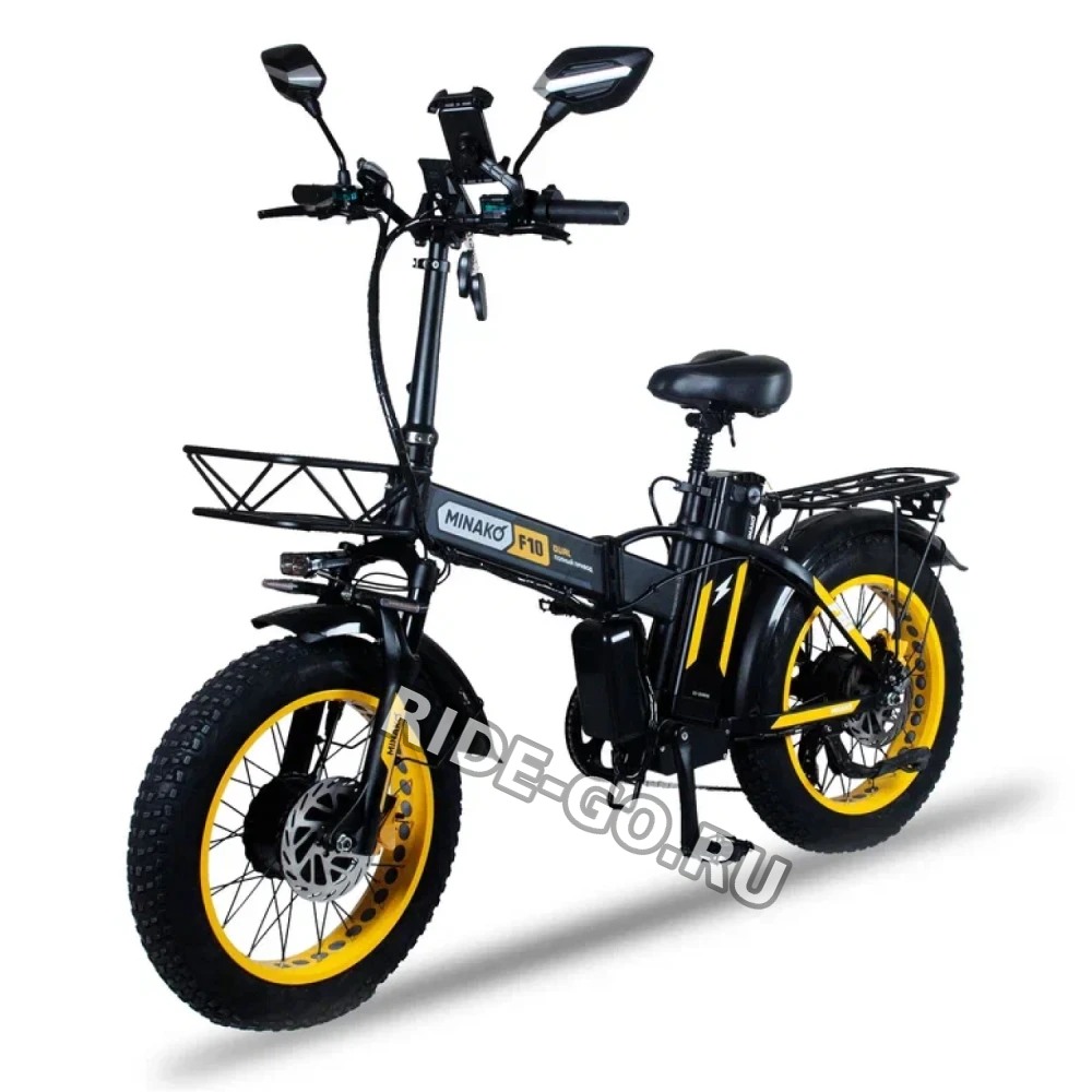 Электровелосипед Minako F10 Dual PRO желтый