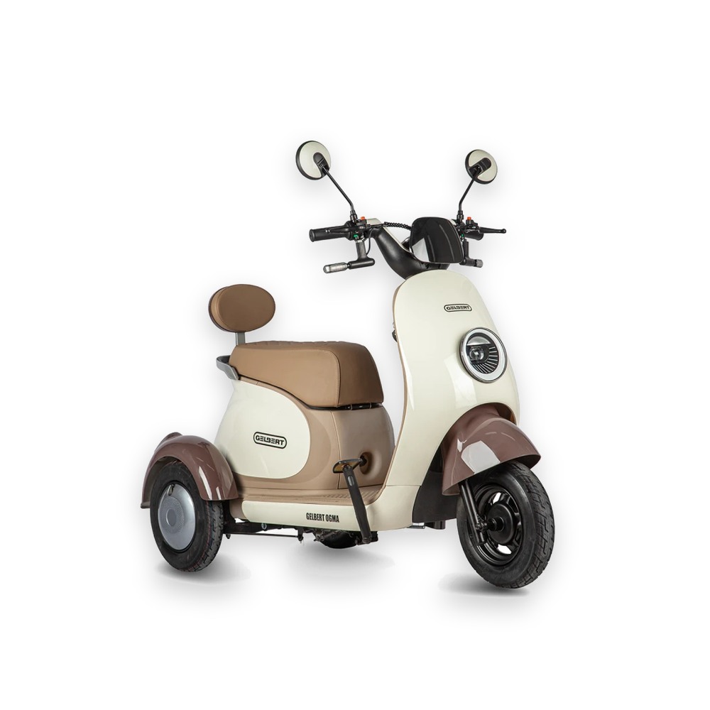 Электротрицикл Rutrike Gelbert Ogma 48V/60V 650Вт Бело-коричневый