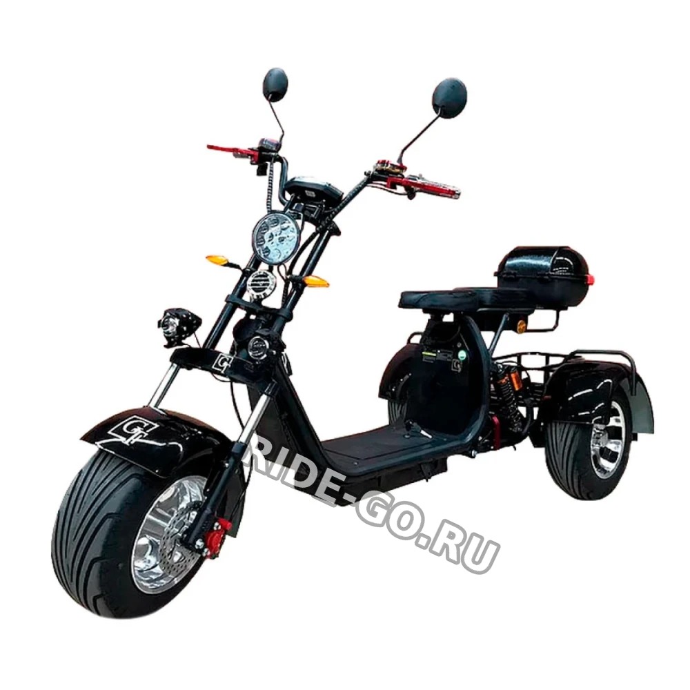 Электроскутер трехколесный CITYCOCO GT X11 TRIKE 2023 Черный глянец