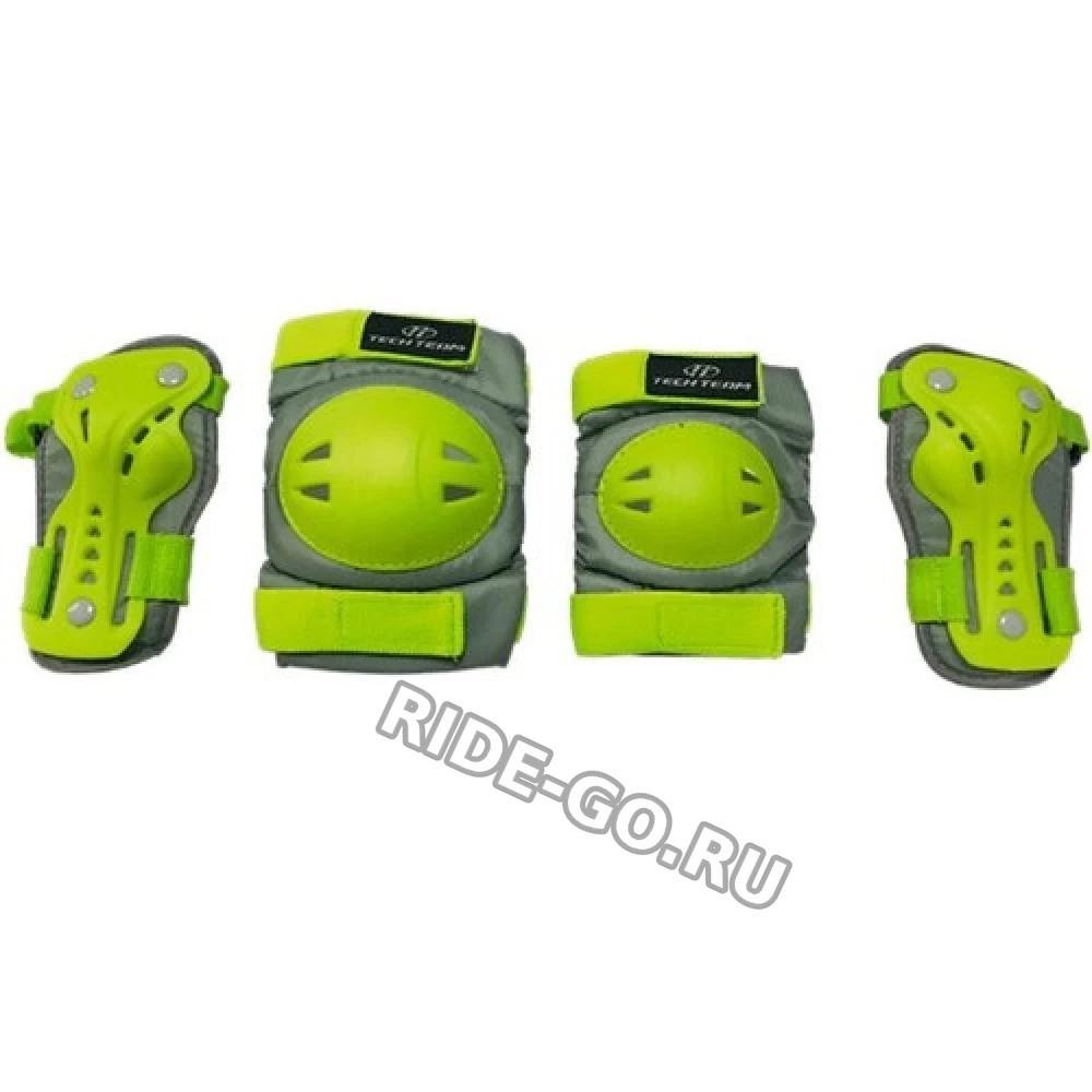 Набор защиты Tech Team Safety line 500, цвет зеленый (размер S)