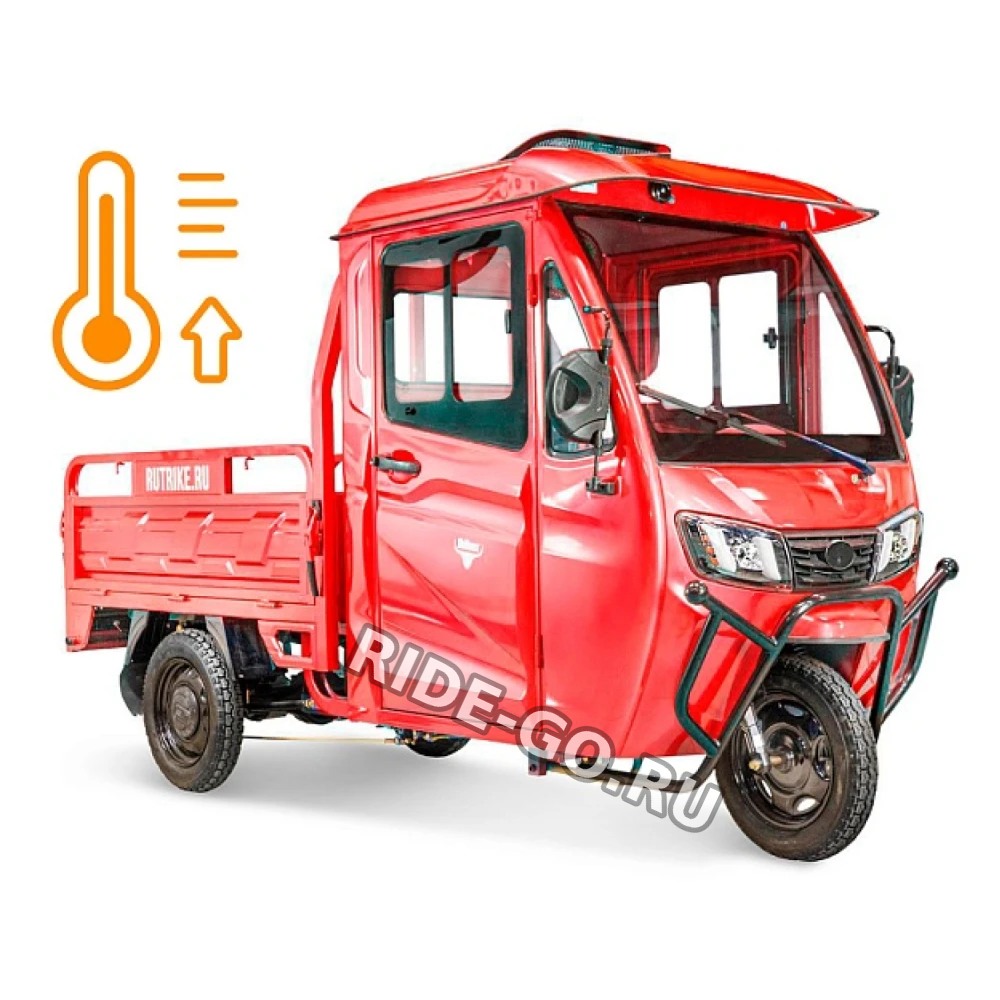 Грузовой электротрицикл Rutrike КАРГО Кабина обогрев 1500 60V1000W красный