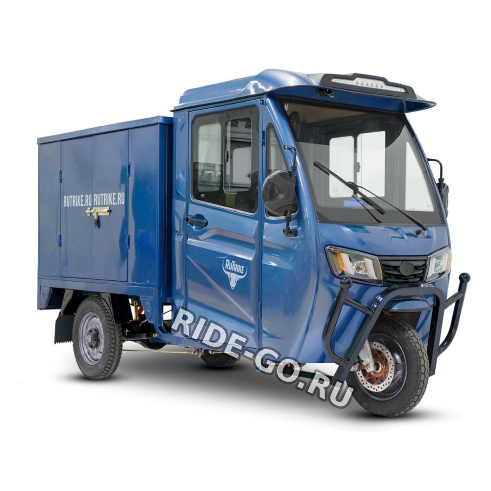 Грузовой электротрицикл Rutrike КАРГО Кабина Дуал NEXT темно-синий матовый