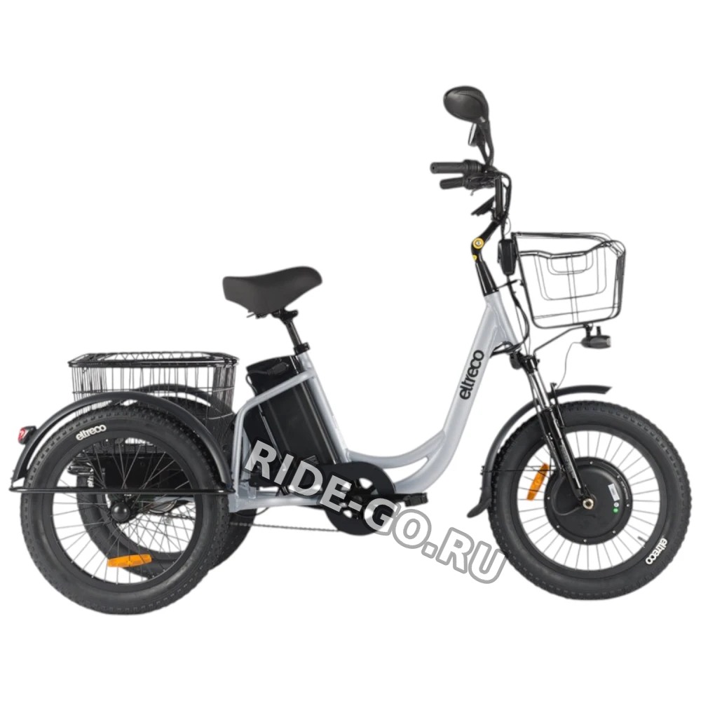 Электровелосипед электротрицикл Eltreco Porter Fat 700 Серебристый-матовый