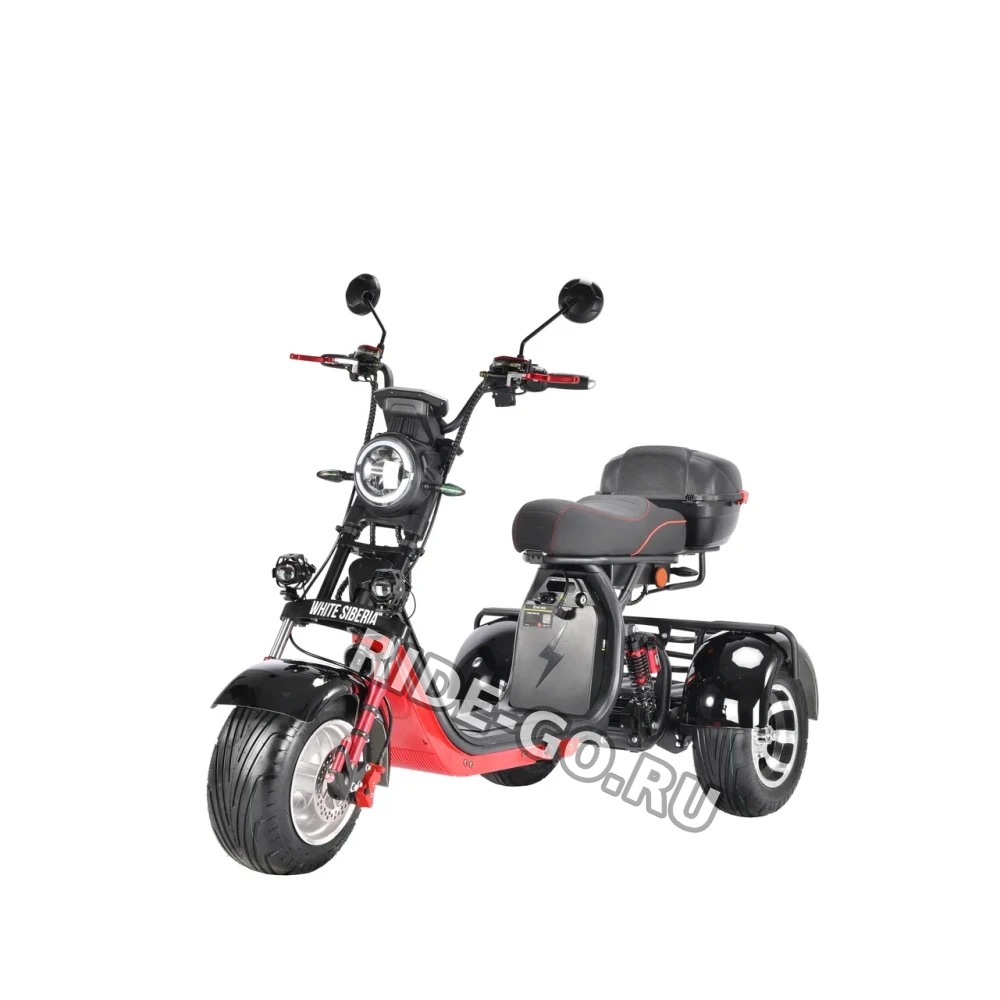 Трехколесный электроскутер CityCoco WHITE SIBERIA pro 3000W TRIKE+ черный