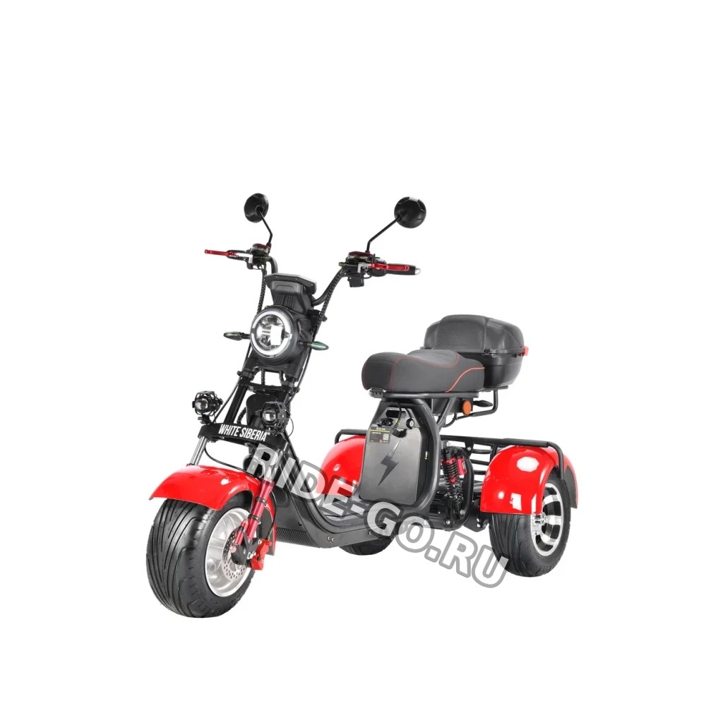 Трехколесный электроскутер CityCoco WHITE SIBERIA pro 3000W TRIKE+ красный