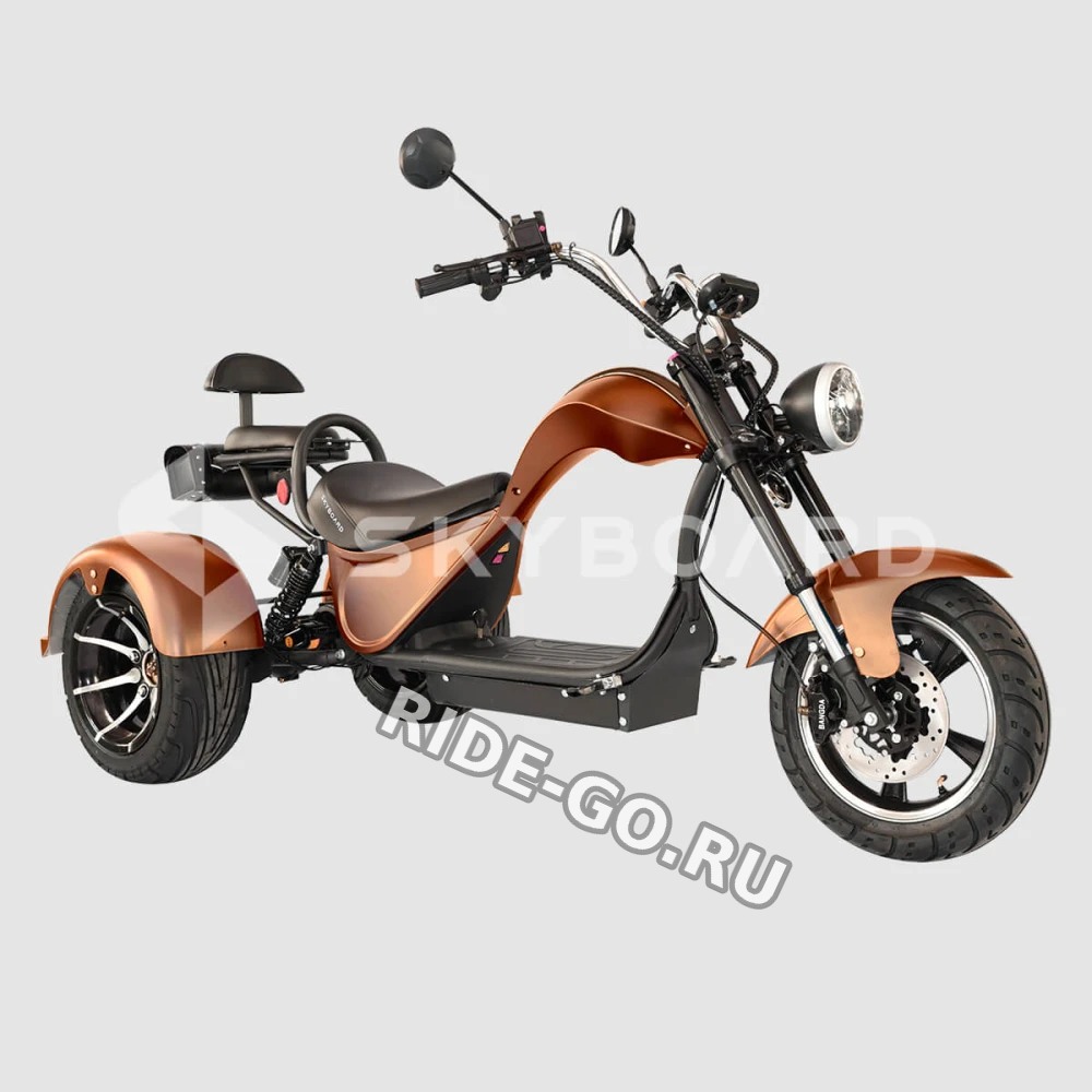 Электроскутер CityCoco SKYBOARD Trike Chopper-2000 Коричневый