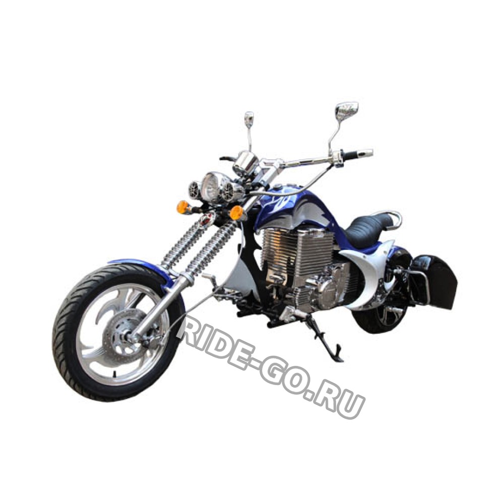 Электромотоцикл GreenCamel Chopper C200, 72V 3000W R15 Синий