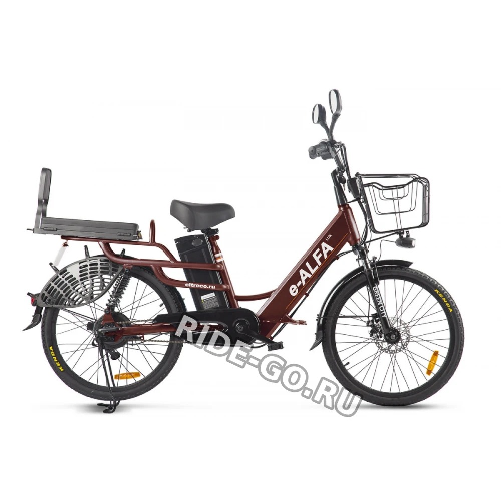 Электровелосипед велогибрид GREEN CITY e-ALFA LUX Коричневый