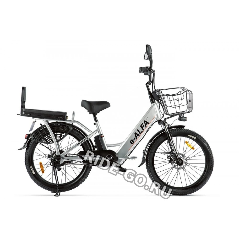 Электровелосипед GREEN CITY e-ALFA Fat Серебристый