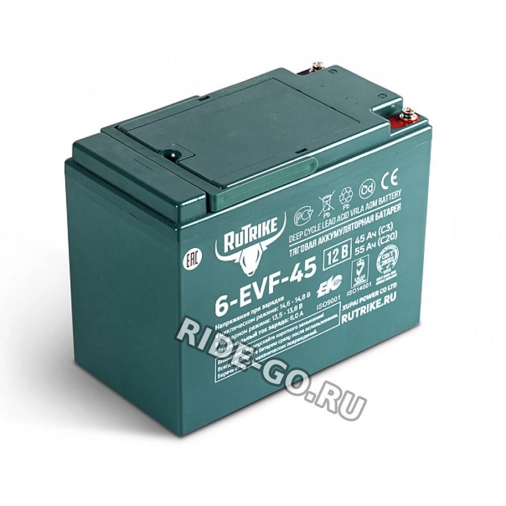Тяговый аккумулятор RuTrike 6-EVF-45 (12V45A/H C3)