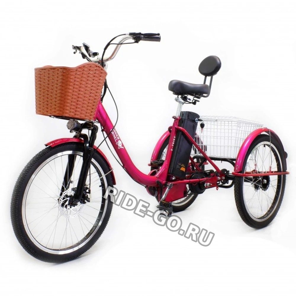 Электровелосипед GreenCamel Трайк-B (R24 500W 48V 20Ah) задний привод красный