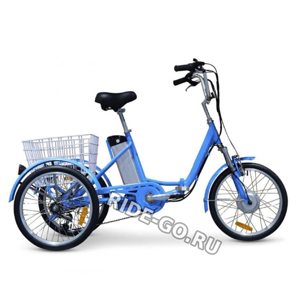Электровелосипед GreenCamel Трайк-20 (R20 500W 48V10Ah) складной синий