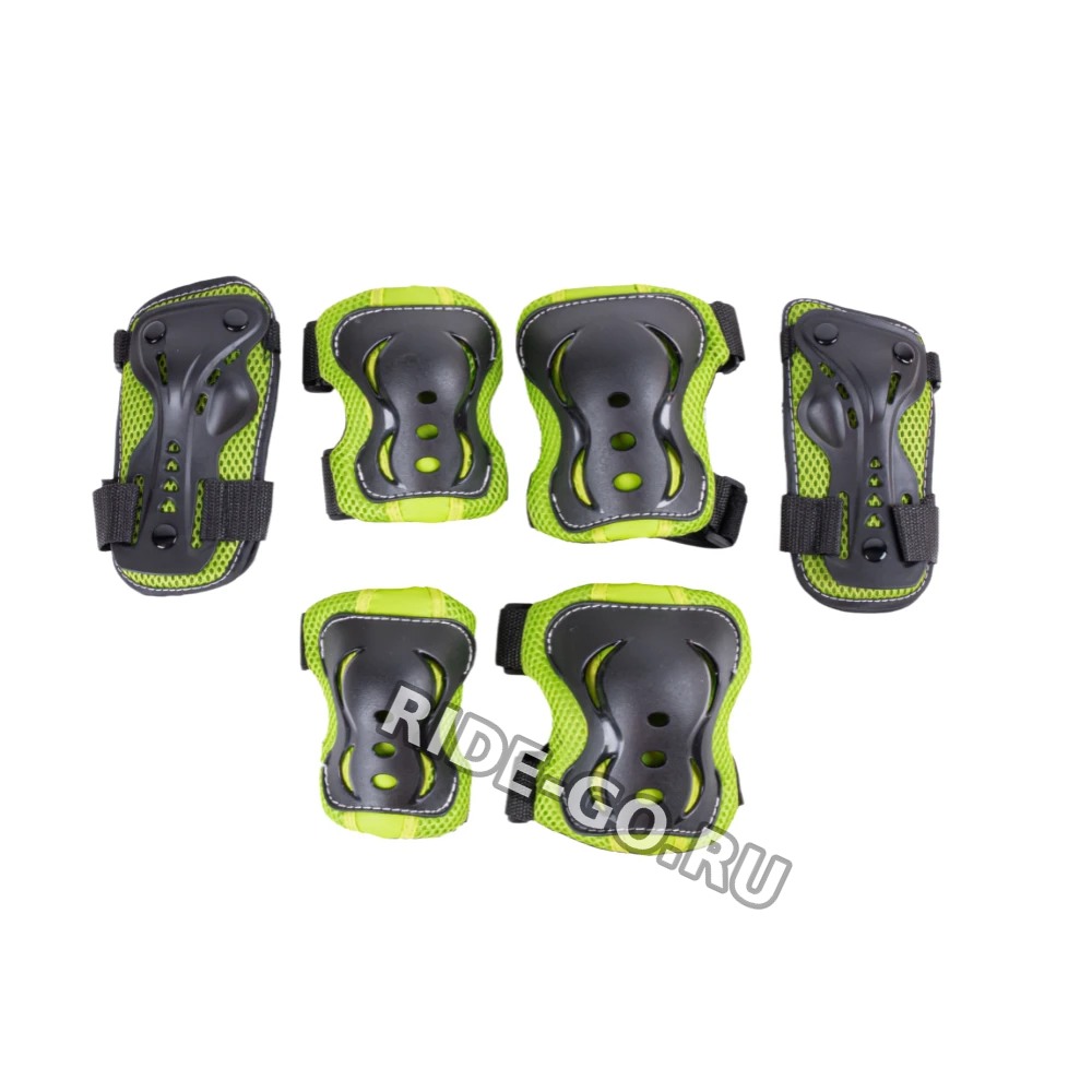 Набор защиты Tech Team Safety line 700 черно-салатовый (РАЗМЕР L)