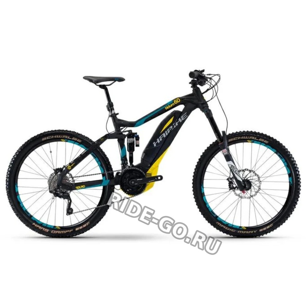 Электровелосипед Haibike SDURO Nduro 6.0 черно-голубой