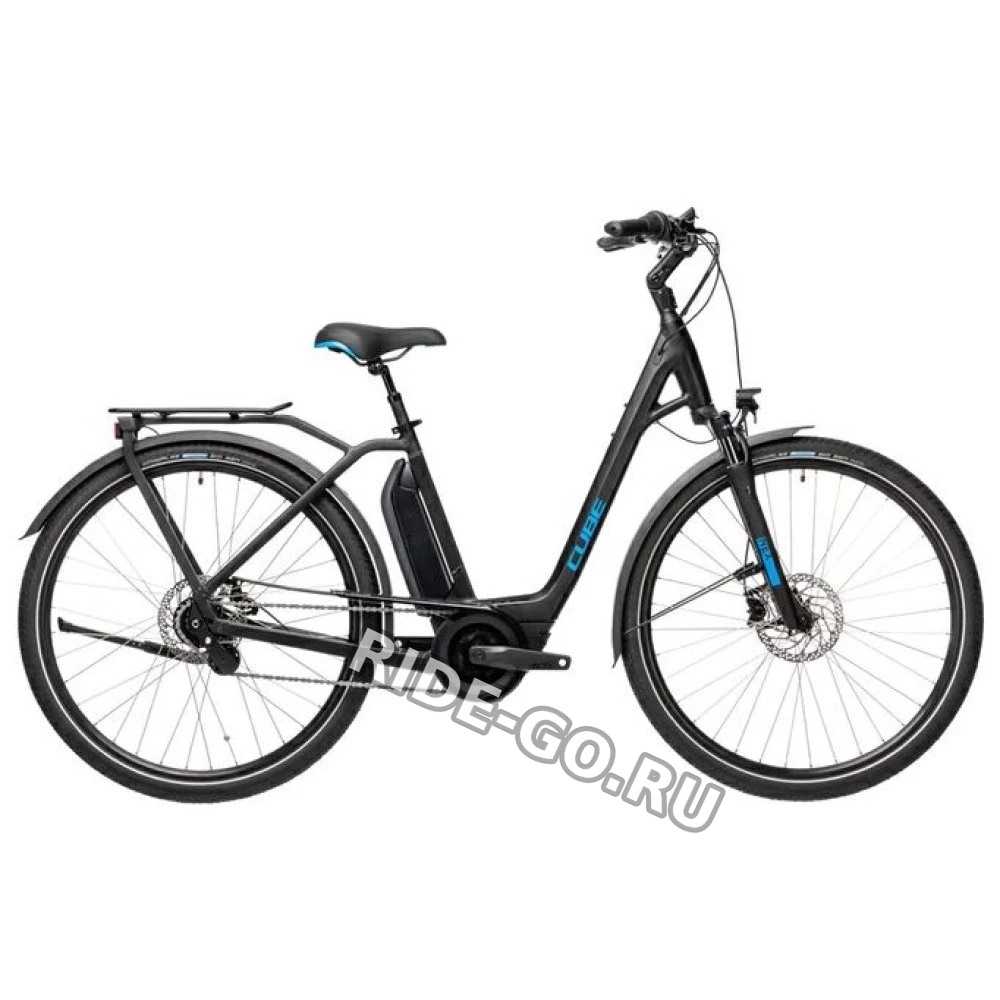 Электровелосипед Cube Town Hybrid PRO 500 черно-синий