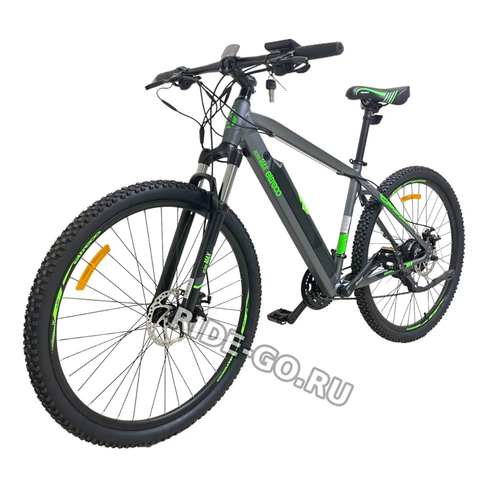 Электровелосипед Eltreco Ultra Max серо-зеленый