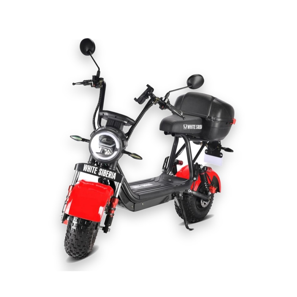 Электроскутер CityCoco WHITE SIBERIA MINI R 2.0 1200W (2022) RED
