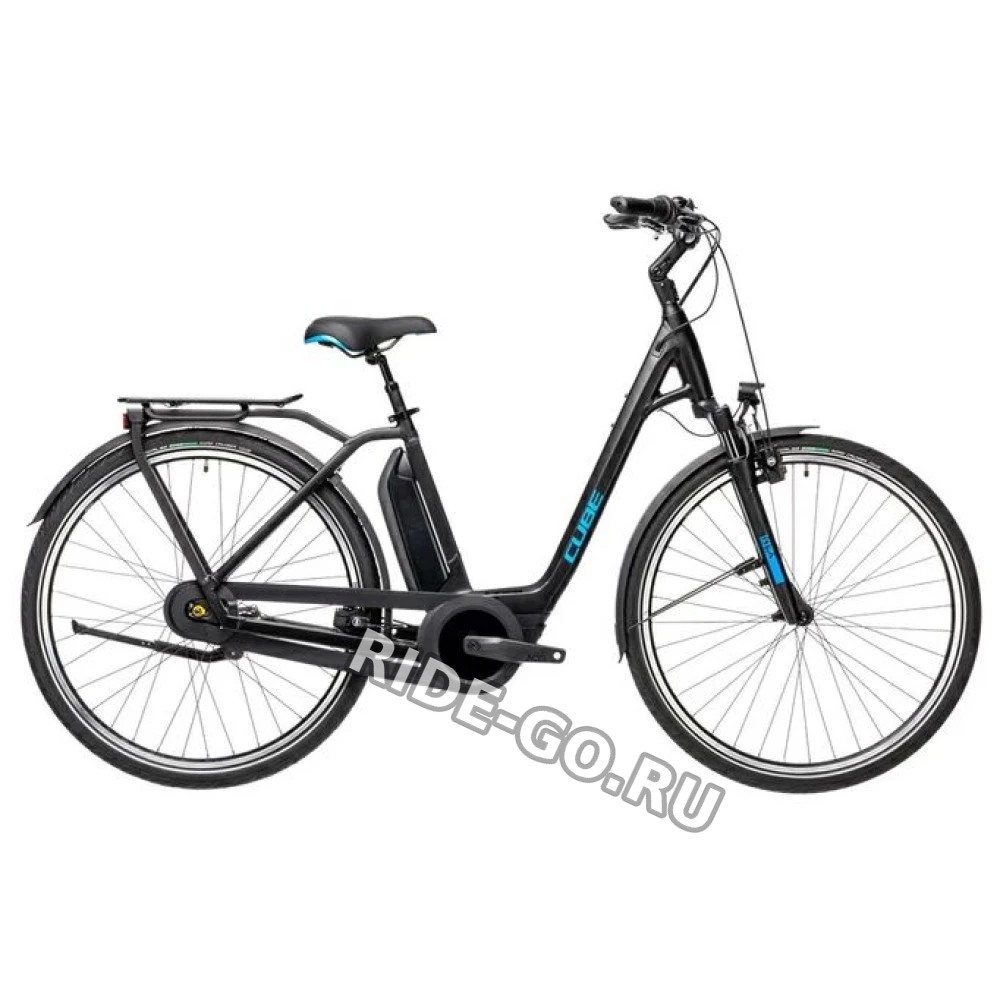 Электровелосипед Cube Town RT Hybrid PRO 500 черно-синий