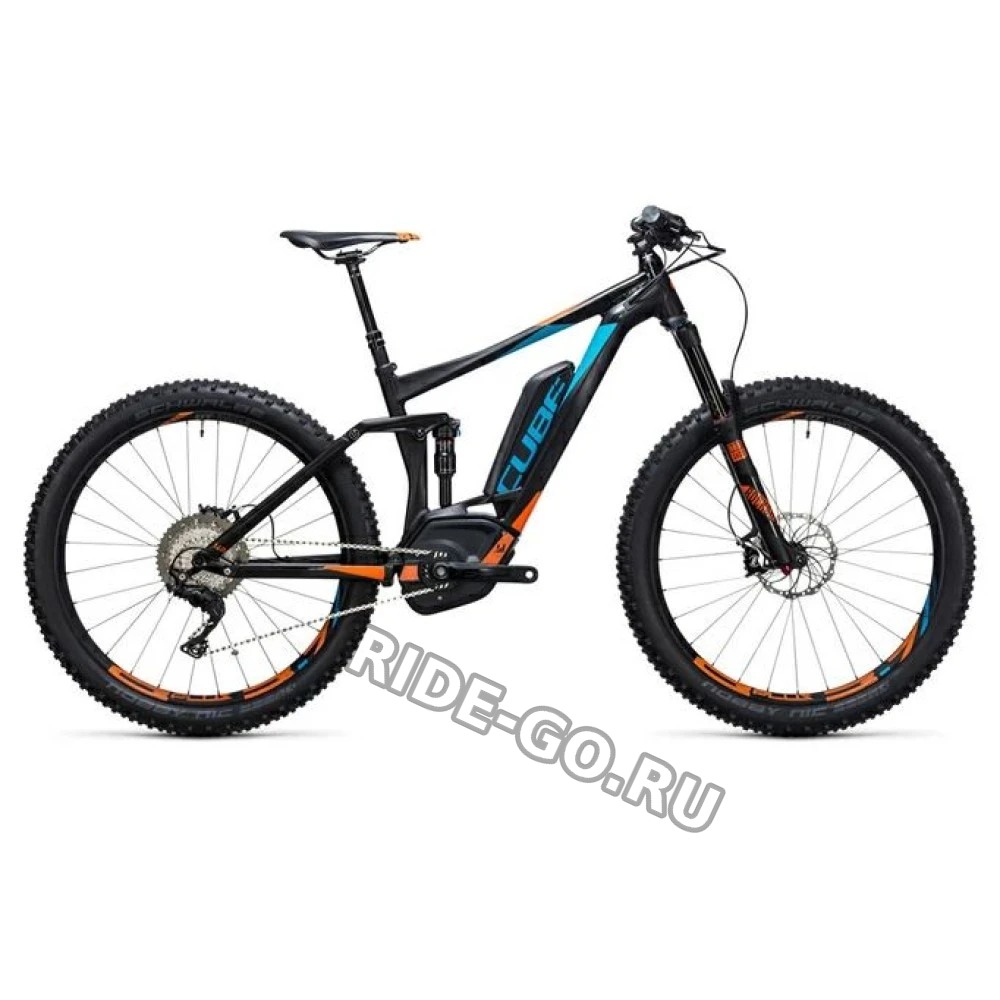 Электровелосипед Cube Stereo Hybrid 140 HPA SL 500 27.5+ 2017 черно-синий