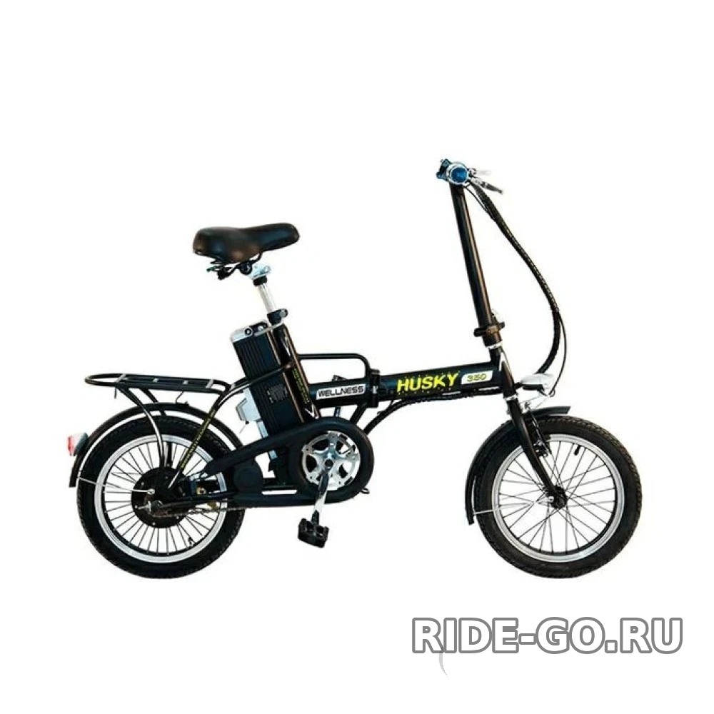 Электровелосипед Wellness HUSKY 350 черно-зеленый