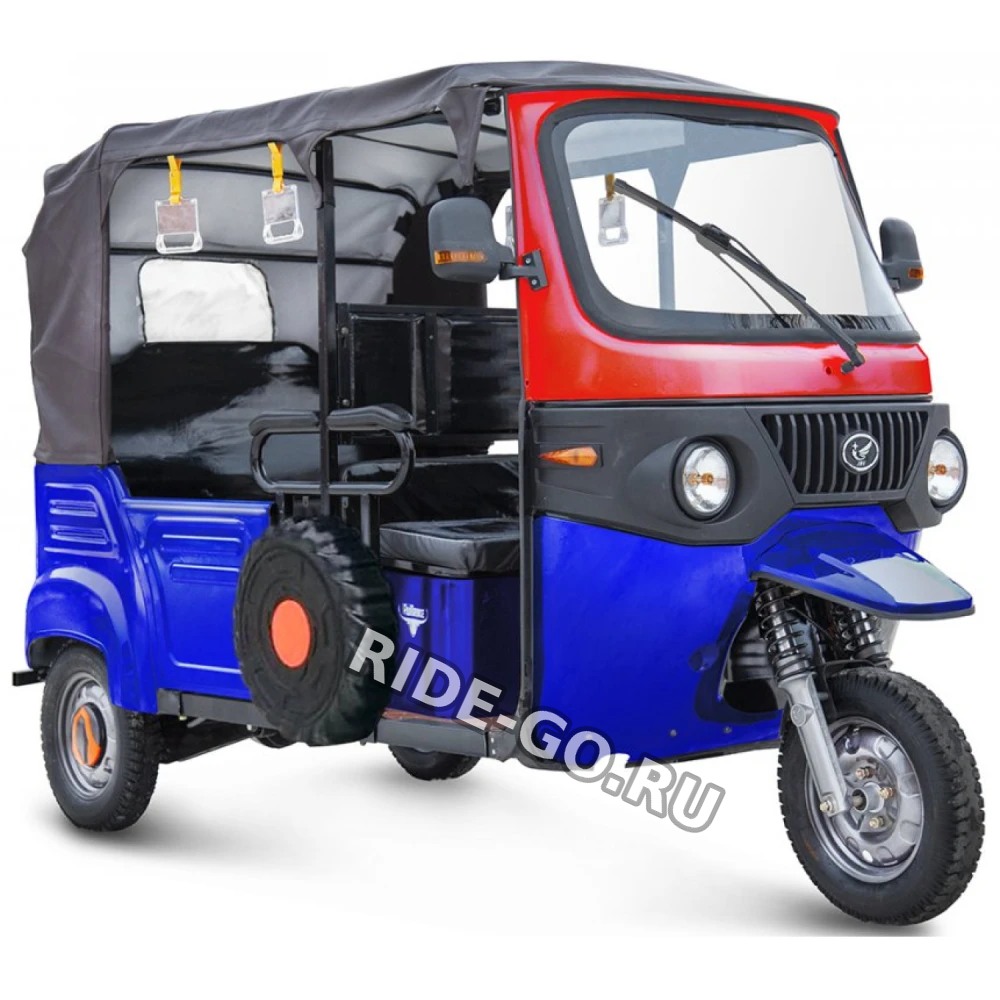 Электротрицикл Rutrike Рикша NEW 60V1800W красно-синий
