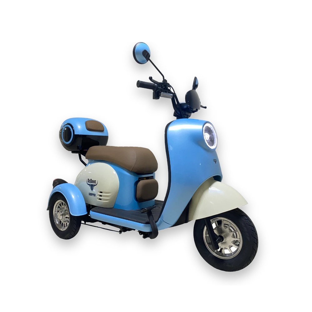 Электрический трицикл Rutrike Шкипер New Trike Сине-белый