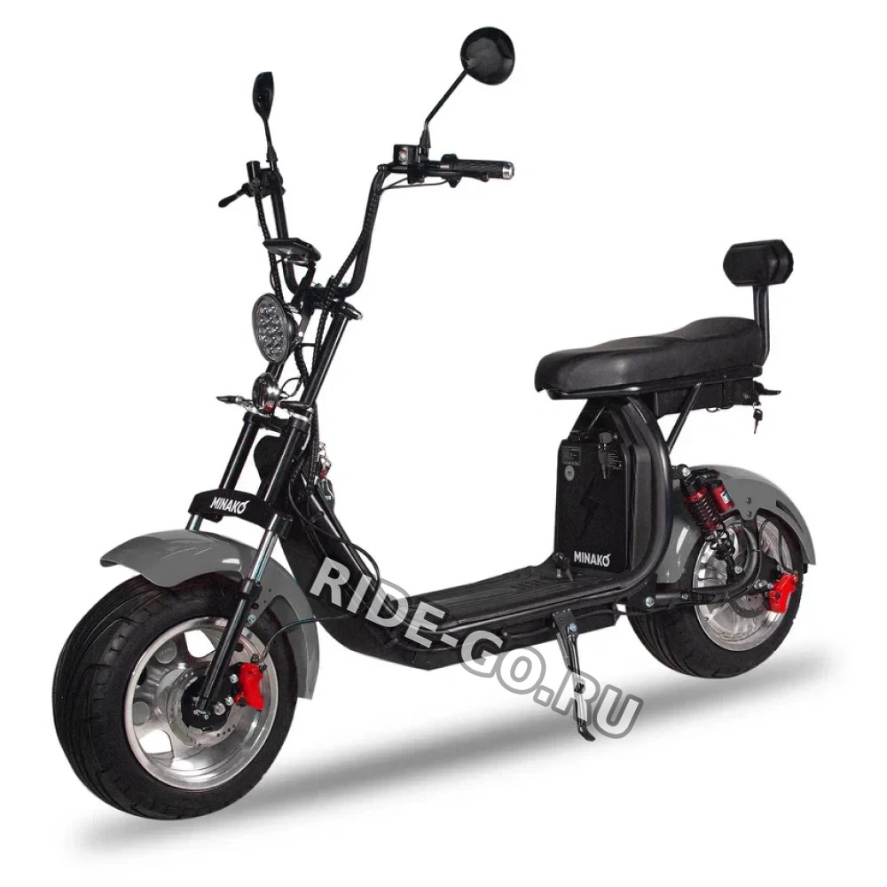 Электроскутер Minako Rex Citycoco 2000w двухколесный черный