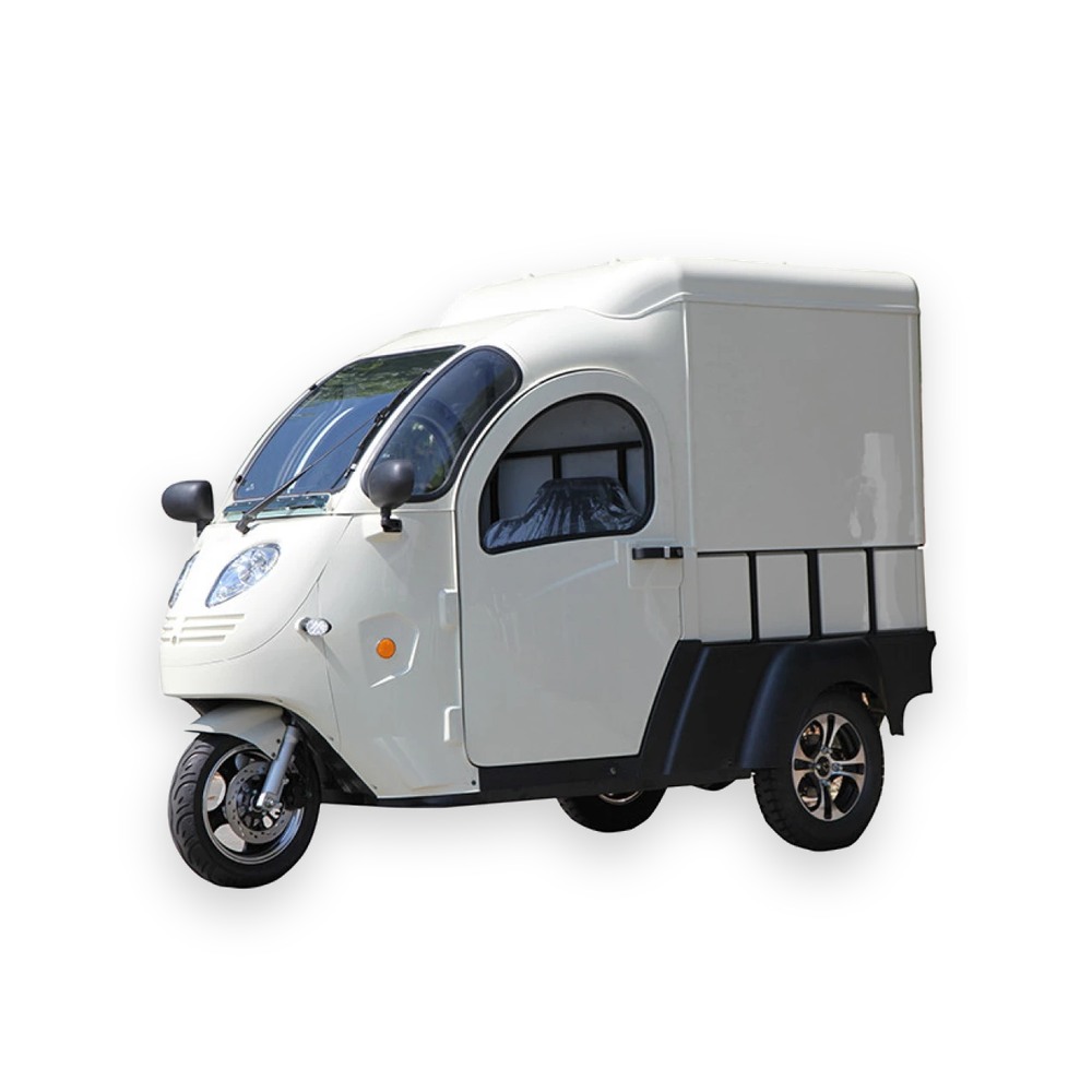 Электротрицикл грузовой GreenCamel Тендер E1200 (72V 2500W) кабина, BOX, понижающая